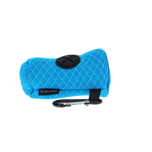 Scream PET WASTE BAG DISPENSER w/CLIP (NO BAG) Loud Blue 4.5x8cm