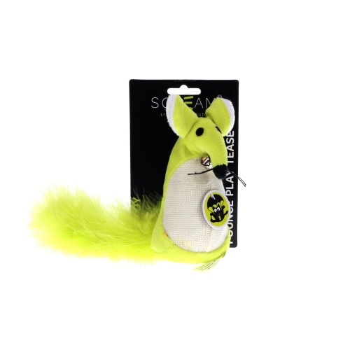 Scream FATTY MOUSE CAT TOY Loud Green 13cm