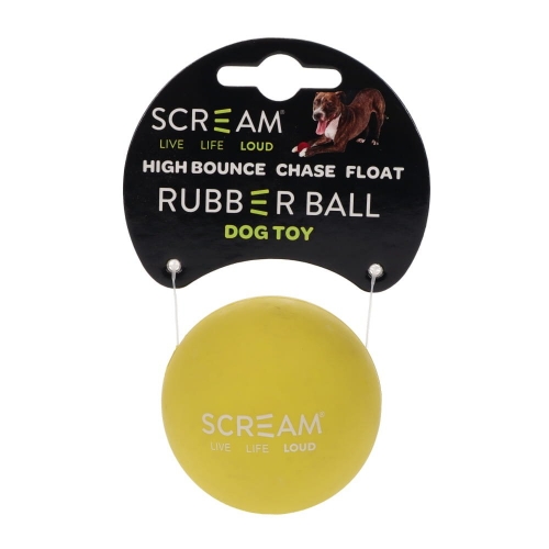 Scream RUBBER BALL DOG TOY Loud Green 6cm