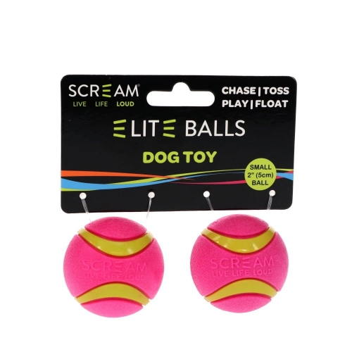 Scream ELITE BALL Loud Green & Pink 2pk - Small 5cm